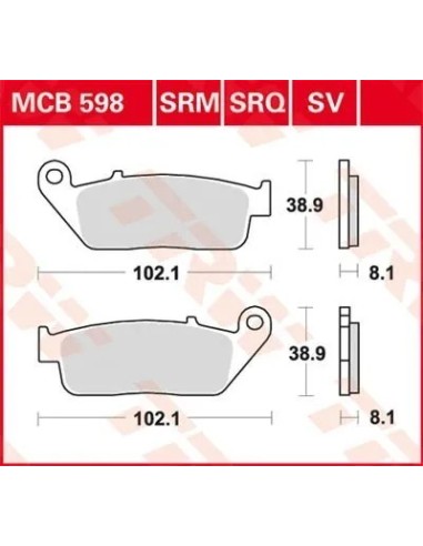 pastillas de freno moto trw mcb598