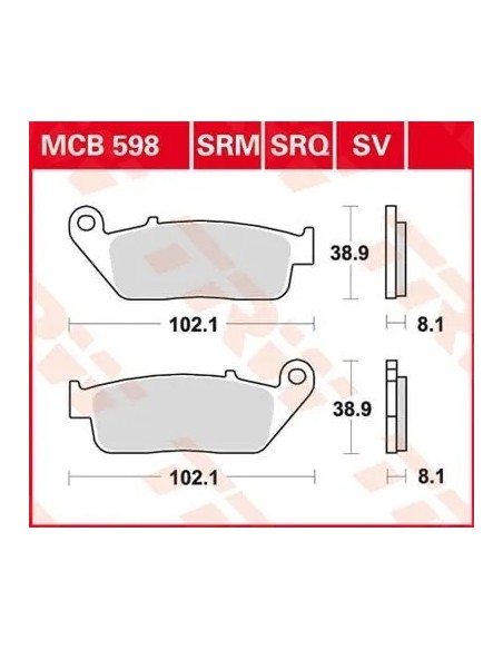 pastillas de freno moto trw mcb598