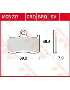 pastillas de freno delantero moto trw mcb737sv 2