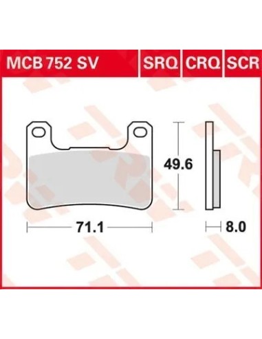 pastillas de freno delantero moto trw mcb752sv