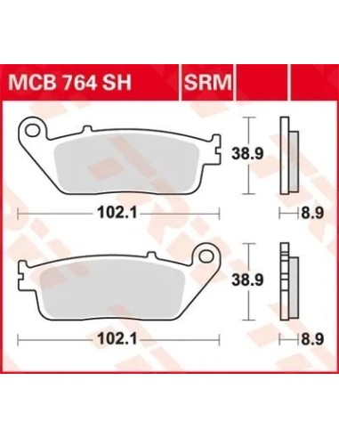 pastillas de freno moto trw mcb764sh