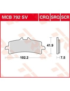 pastillas de freno delantero moto trw mcb792sv 2