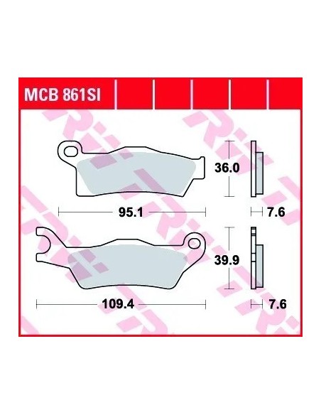 pastillas de freno moto trw mcb861si