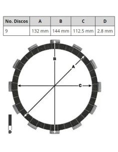 kit de discos de embrague de friccion organico 9 piezas 2