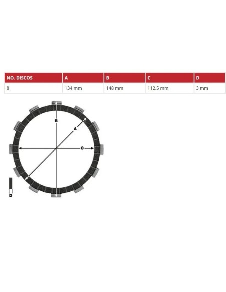 juego discos embrague moto trw mcc419 8