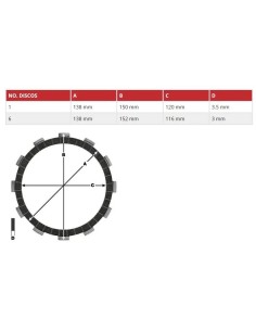juego discos embrague moto hyosung aquila trw mcc540 7 2