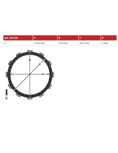 juego discos embrague moto trw mcc541 6 2