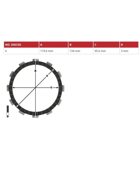 juego discos embrague moto trw mcc541 6