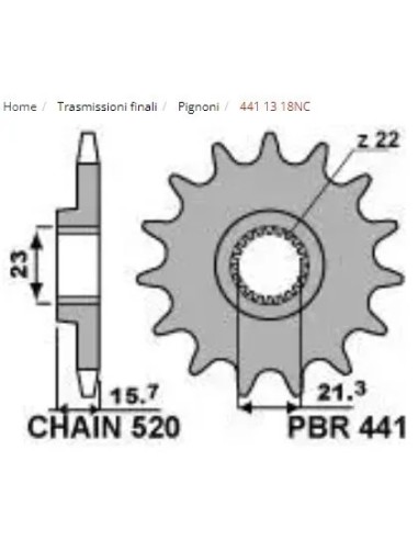 pinon yamaha xt600 87 05 c 520 equiv 577 13 p441 13