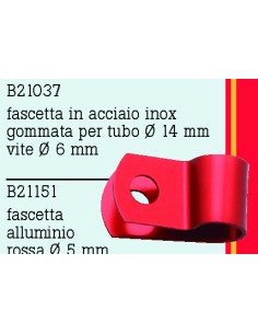 abrazadera de moto inoxidable rojo torn 6 frentubo b21037