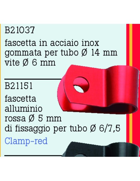 abrazadera de moto aluminio rojo torn 6 frentubo b21151
