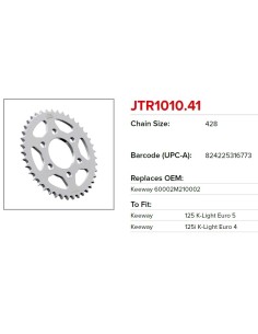corona moto jt sprockets de acero de 41 dientes jtr1010 41 2