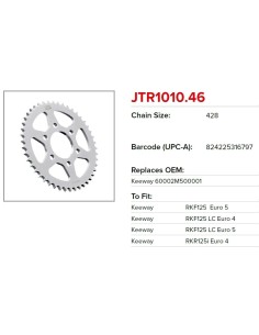corona moto jt sprockets de acero de 46 dientes jtr1010 46 2