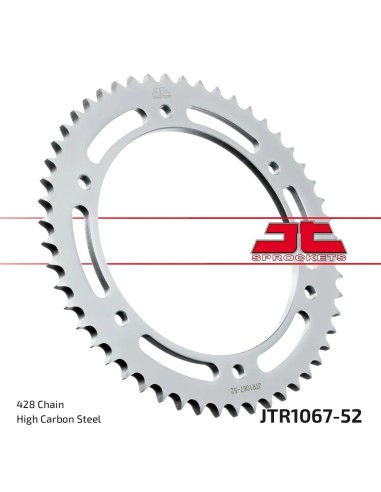 corona moto jt sprockets de acero de 52 dientes jtr1067 52