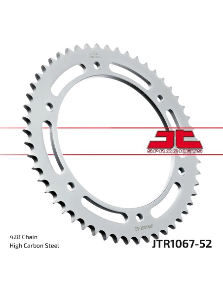 corona moto jt sprockets de acero de 52 dientes jtr1067 52