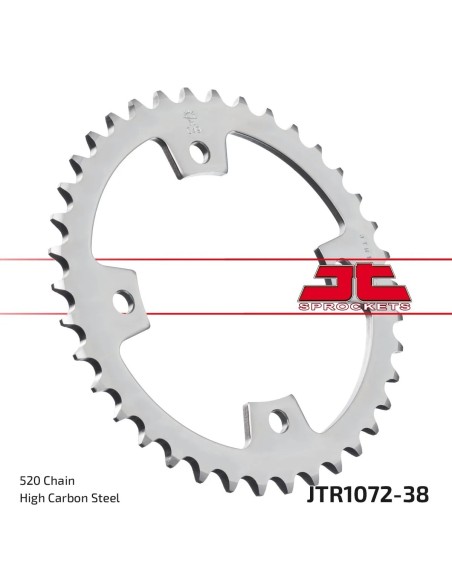 corona moto jt sprockets de acero de 38 dientes jtr1072 38