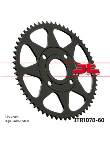corona moto jt sprockets de acero 60 dientes p 420 jtr1078 60