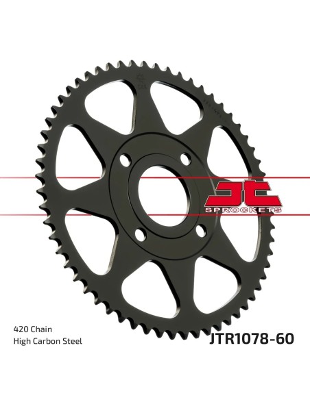 corona moto jt sprockets de acero 60 dientes p 420 jtr1078 60