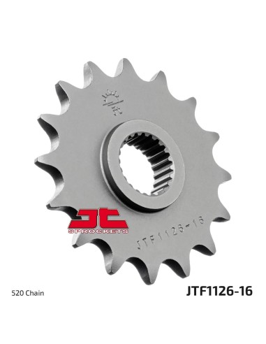 pinon de moto jt sprockets acero 16 dientes p 520 jtf1126 16