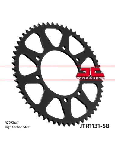 corona moto jt sprockets de acero de 58 dientes jtr1131 58