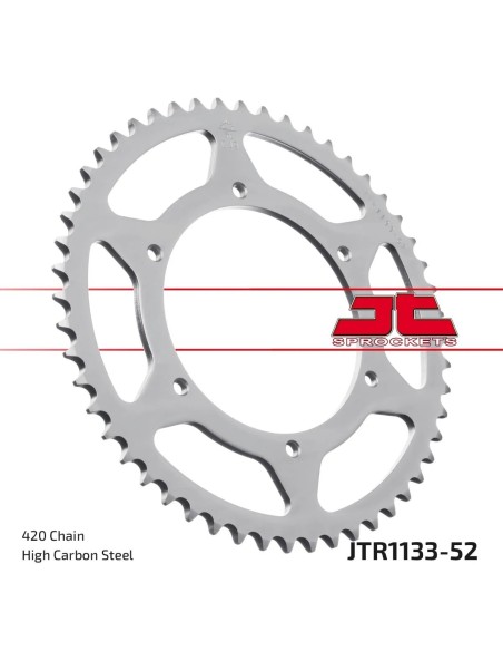 corona moto jt sprockets de acero de 52 dientes jtr1133 52