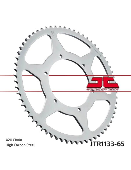 corona moto jt sprockets de acero de 65 dientes jtr1133 65