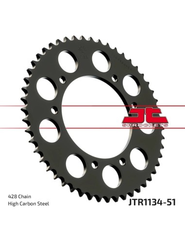 corona moto jt sprockets de acero de 51 dientes jtr1134 51