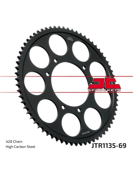 corona moto jt sprockets de acero de 69 dientes jtr1135 69