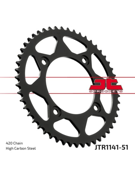 corona moto jt sprockets de acero de 51 dientes jtr1141 51