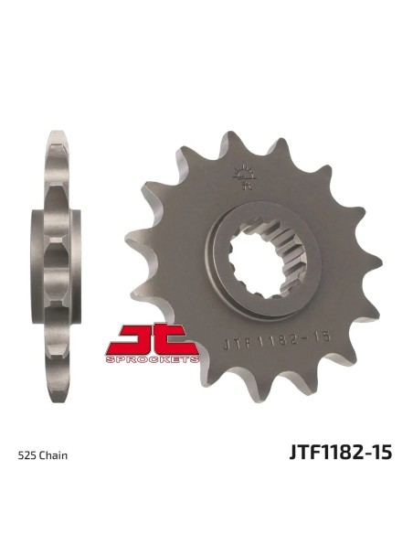 pinon de moto jt sprockets acero 15 dientes p 525 jtf1182 15