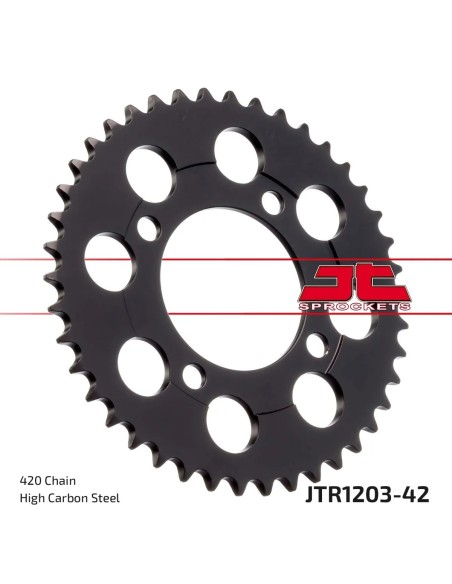corona moto jt sprockets de acero de 42 dientes jtr1203 42