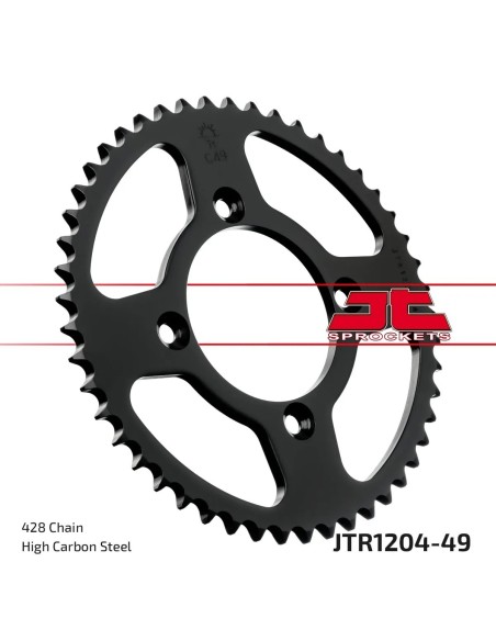 corona moto jt sprockets de acero de 49 dientes jtr1204 49