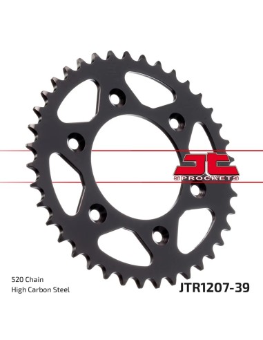 corona moto jt sprockets de acero de 39 dientes jtr1207 39