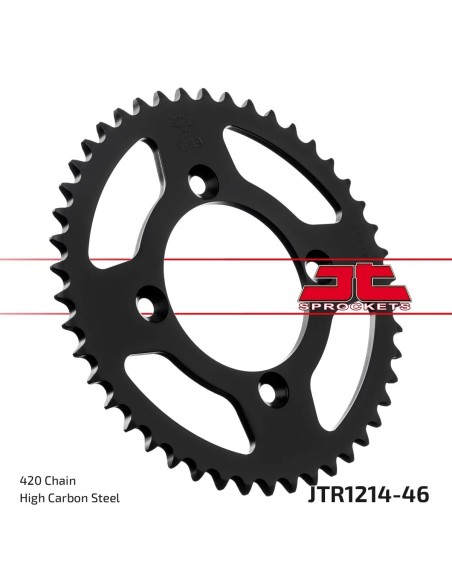 corona moto jt sprockets de acero de 46 dientes jtr1214 46