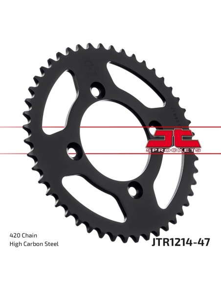 corona moto jt sprockets de acero de 47 dientes jtr1214 47