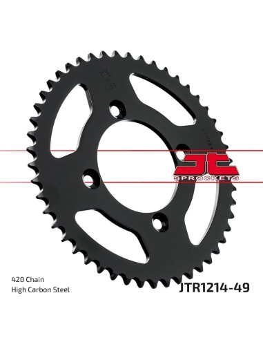 corona moto jt sprockets de acero de 49 dientes jtr1214 49
