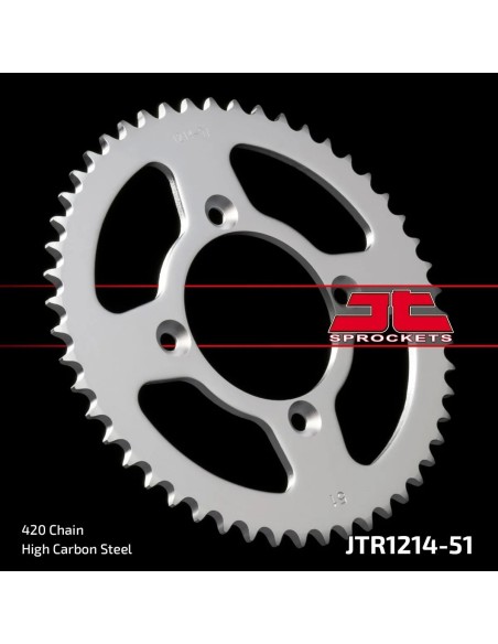 corona moto jt sprockets de acero de 51 dientes jtr1214 51