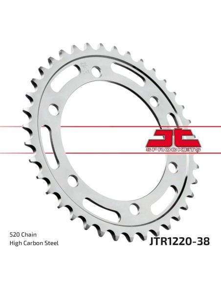 corona moto jt sprockets de acero de 38 dientes jtr1220 38