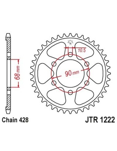 corona honda cb 125r cbf125na 48 dientes jtr1222 48