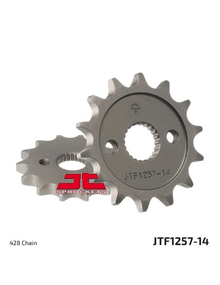 pinon de moto jt sprockets acero 14 dientes p 428 jtf1257 14