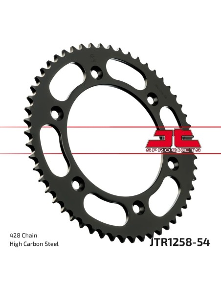 corona moto jt sprockets de acero de 54 dientes jtr1258 54