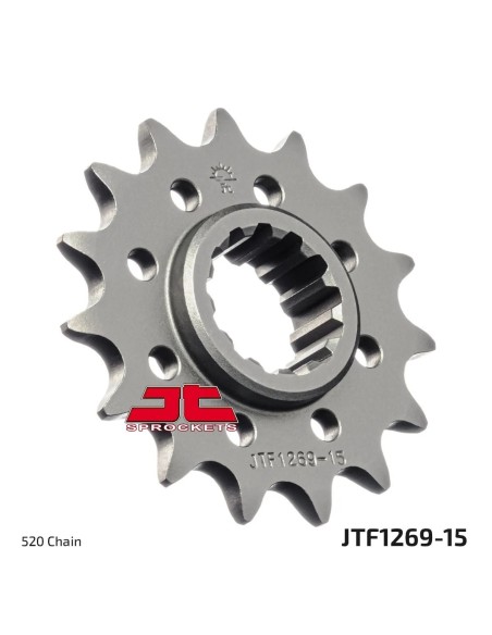 pinon de moto jt sprockets acero 15 dientes p 520 jtf1269 15