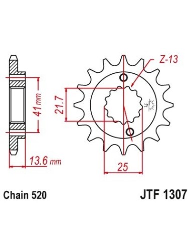 pinon de moto jt sprockets de acero de 14 dientes jtf1307 14
