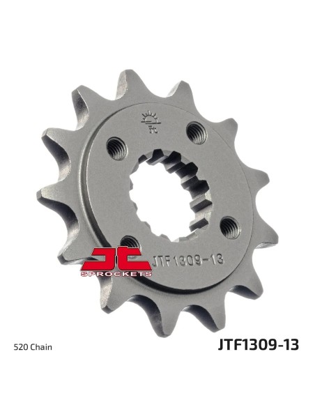pinon de moto jt sprockets acero 13 dientes p 520 jtf1309 13