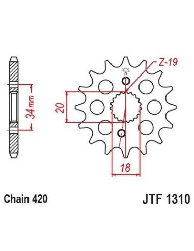 pinon honda crf 150 jt sprockets jtf1310 15