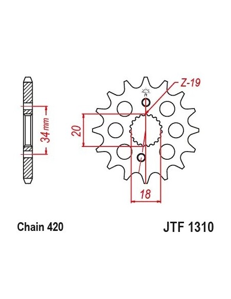 pinon honda crf 150 jt sprockets jtf1310 15
