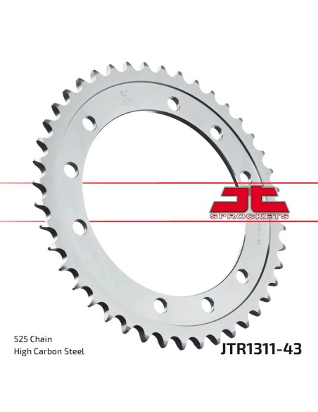 corona moto jt sprockets de acero de 43 dientes jtr1311 43