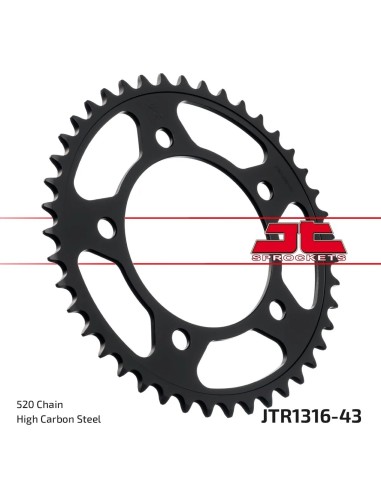 corona moto jt sprockets de acero de 43 dientes jtr1316 43