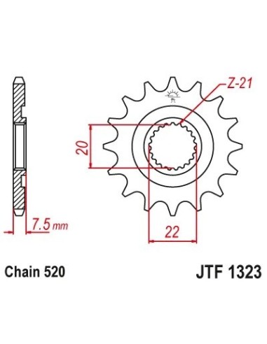 pinon 13 dientes honda crf 250 r jtf1323 13