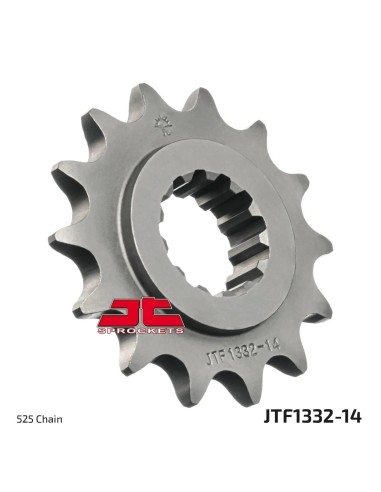 pinon de moto jt sprockets acero 14 dientes p 525 jtf1332 14